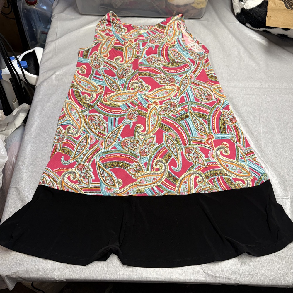 Ronni Nicole Paisley Shift Dress Womens L Colorblock - Picture 4 of 7